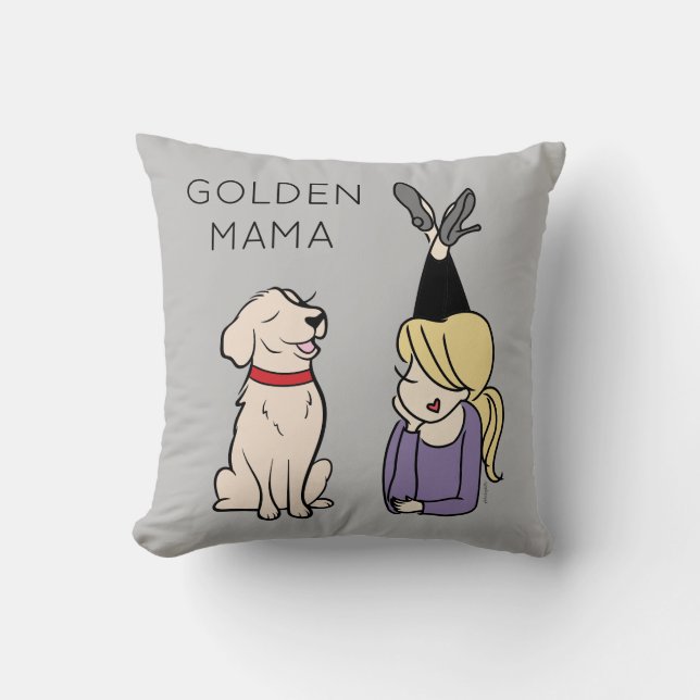 Personalised Golden Retriever Mama Cushion (Front)
