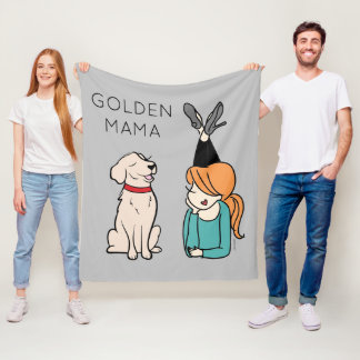 Personalised Golden Retriever Mama Fleece Blanket
