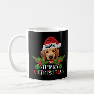 Personalised Golden Retriever Merry Christmas Coffee Mug