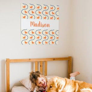 Personalised Golden Retriever Name Kids Room Decor