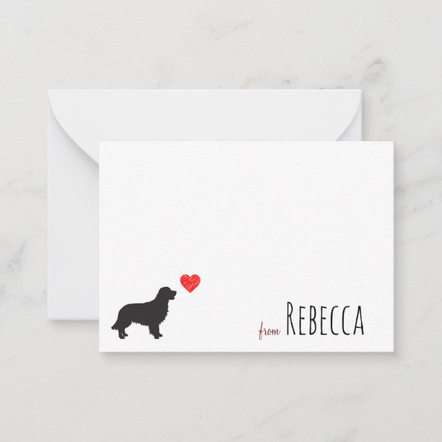 Personalised golden retriever note cards (Front)