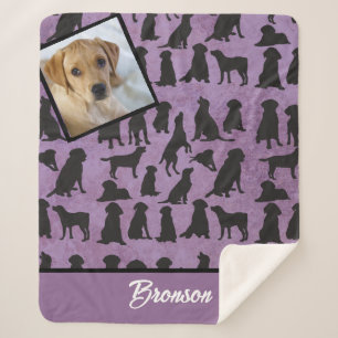 Personalised Golden Retriever pattern Sherpa Blanket