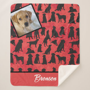 Personalised Golden Retriever pattern Sherpa Blanket