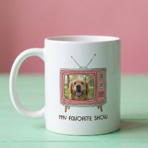 Personalised Golden Retriever Photo Retro TV Coffee Mug