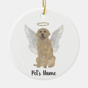 Personalised Golden Retriever Sympathy Memorial Ceramic Tree Decoration