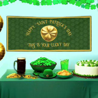 Personalised Golden Shamrock St. Patrick's Day Banner