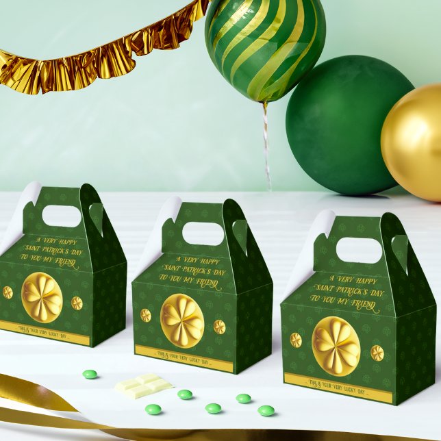 Personalised Golden Shamrock St. Patrick's Day Favour Box (Creator Uploaded)
