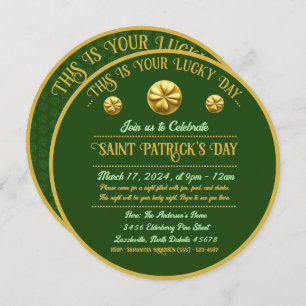 Personalised Golden Shamrock St. Patrick's Day Invitation