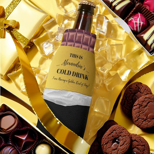 Personalised Golden Ticket Chocolate Bottle Cooler (Creator Uploaded)