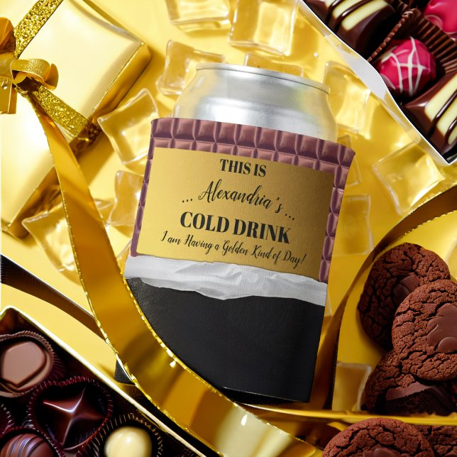Personalised Golden Ticket Chocolate Can Cooler (Creator Uploaded)