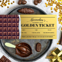Personalised Golden Ticket Chocolate Invitation