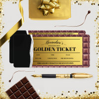 Personalised Golden Ticket Chocolate Party