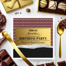 Personalised Golden Ticket Chocolate Party