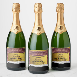 Personalised Golden Ticket Chocolate Party Sparkling Wine Label