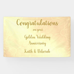 Personalised Golden Wedding Anniversary Banner