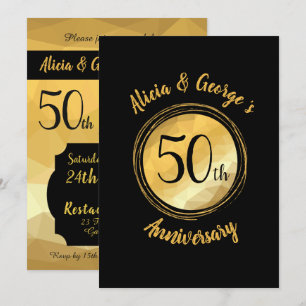 Personalised golden wedding anniversary invitation