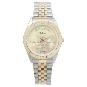 Personalised Golden Wedding Anniversary Watch