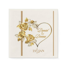 Personalised Golden Wedding Napkins