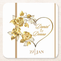 Personalised Golden Wedding Napkins