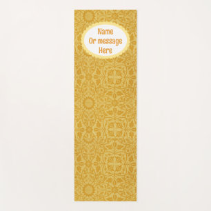 Personalised Golden Yellow William Morris Floral  Yoga Mat