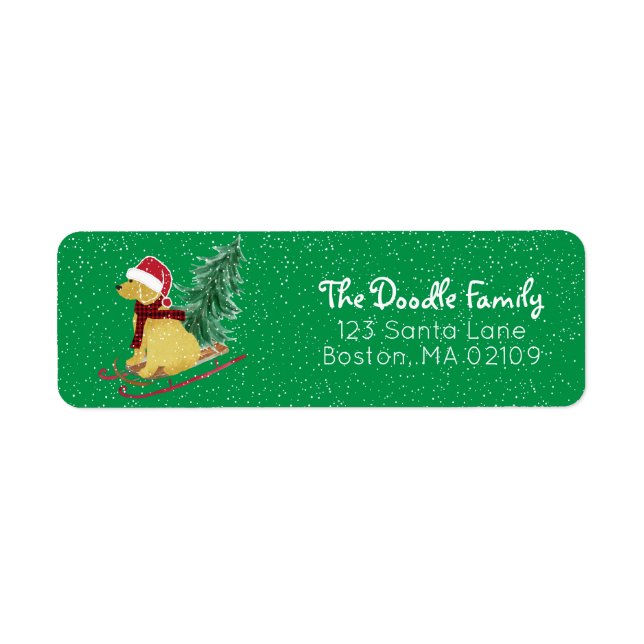 Personalised Goldendoodle Christmas Sled (Front)