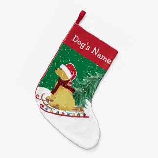 Personalised Goldendoodle Christmas Snow Sled Small Christmas Stocking