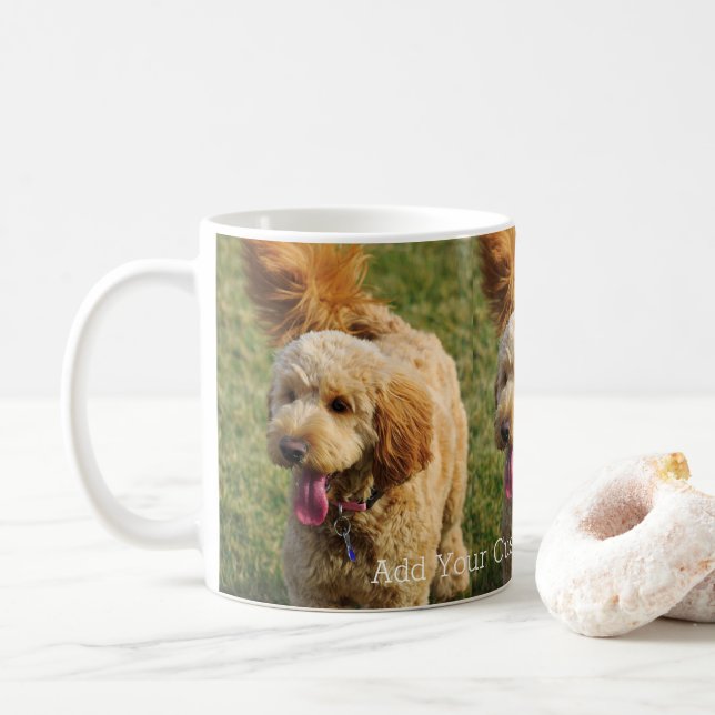 Personalised Goldendoodle Dog Coffee Mug (With Donut)