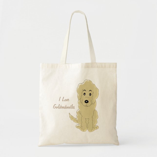 Personalised Goldendoodle Dog Design Tote Bag (Front)