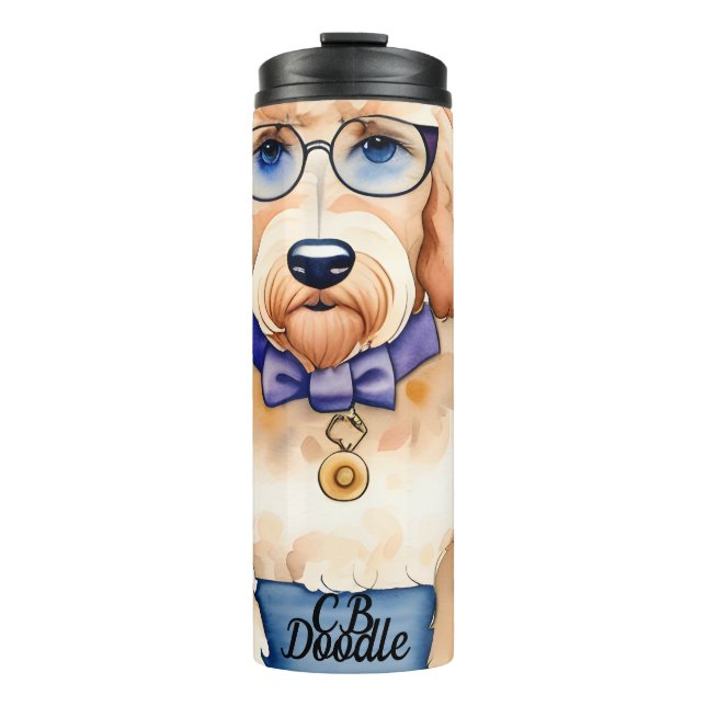 Personalised Goldendoodle Thermal Tumbler (Front)
