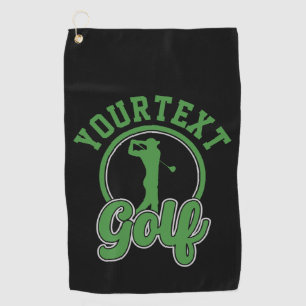 Personalised Golf ADD NAME Retro Pro Golfer Swing Golf Towel