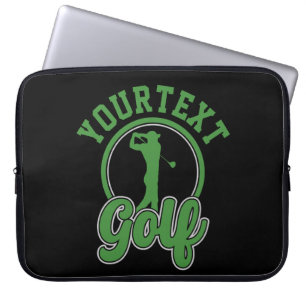 Personalised Golf ADD NAME Retro Pro Golfer Swing Laptop Sleeve