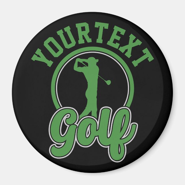 Personalised Golf ADD NAME Retro Pro Golfer Swing Magnet (Front)