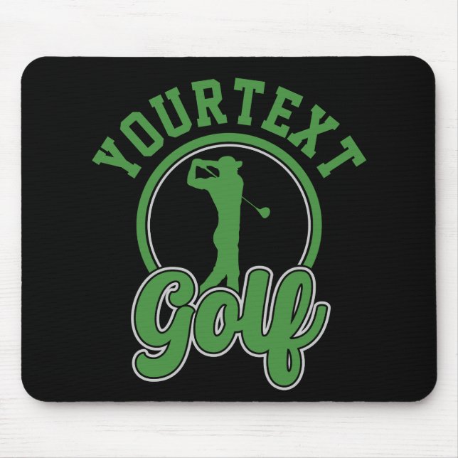 Personalised Golf ADD NAME Retro Pro Golfer Swing Mouse Mat (Front)
