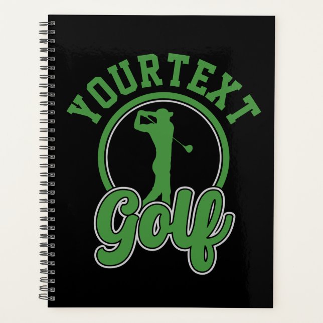 Personalised Golf ADD NAME Retro Pro Golfer Swing Planner (Front)