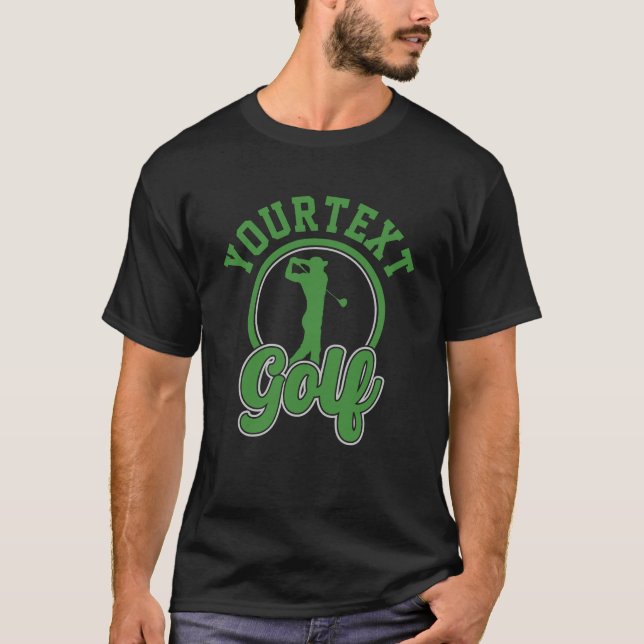 Personalised Golf ADD NAME Retro Pro Golfer Swing T-Shirt (Front)