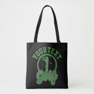 Personalised Golf ADD NAME Retro Pro Golfer Swing Tote Bag