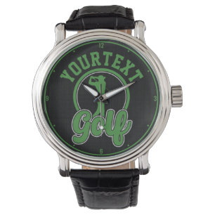 Personalised Golf ADD NAME Retro Pro Golfer Swing Watch