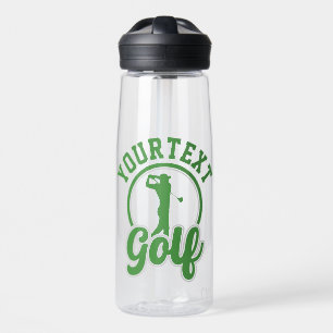 Personalised Golf ADD NAME Retro Pro Golfer Swing Water Bottle