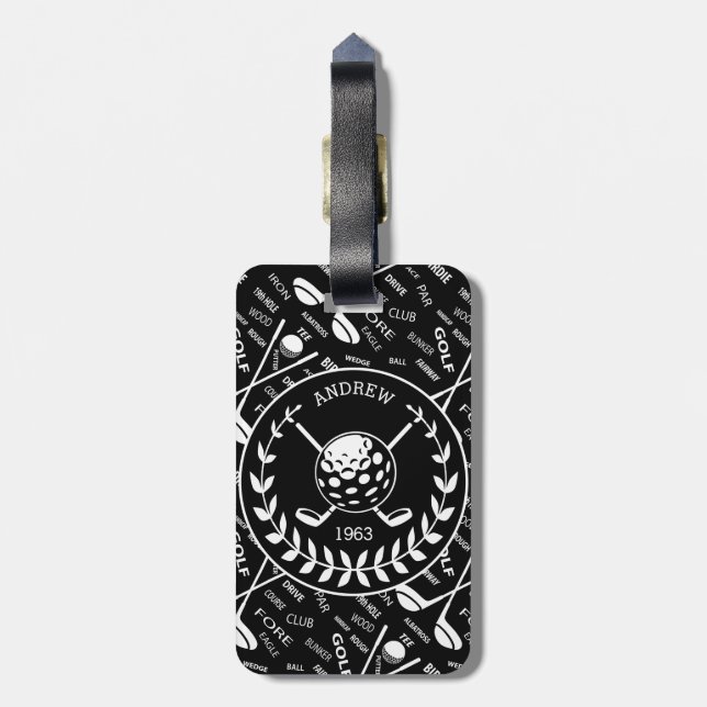 Personalised Golf Bag golfer gift Luggage Tag (Back Vertical)