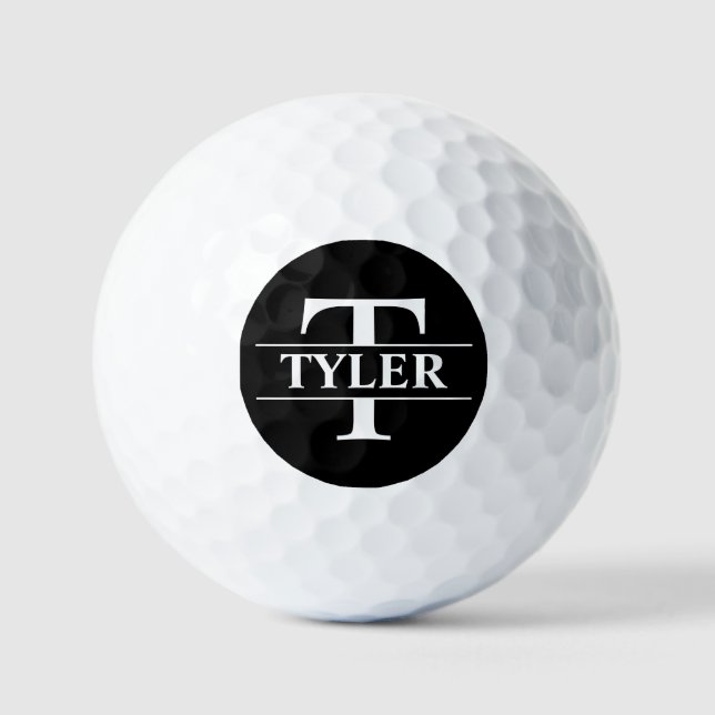 Personalised Golf Ball - Black (Front)