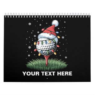 Personalised Golf Ball Christmas Tree Santa Hat Calendar