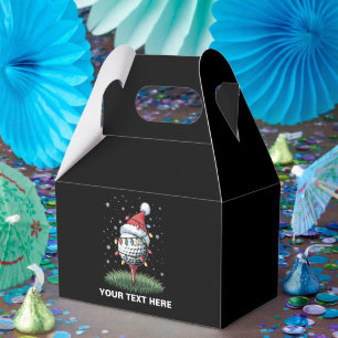 Personalised Golf Ball Christmas Tree Santa Hat  Favour Box