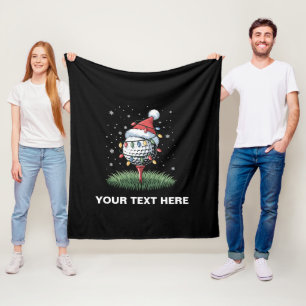 Personalised Golf Ball Christmas Tree Santa Hat  Fleece Blanket
