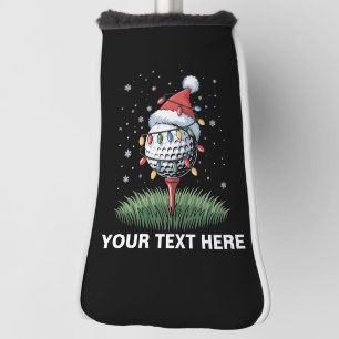 Personalised Golf Ball Christmas Tree Santa Hat Head Cover