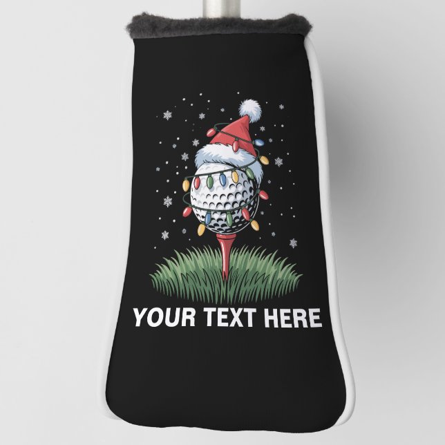 Personalised Golf Ball Christmas Tree Santa Hat  Head Cover (Rotate 90)