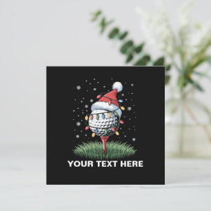 Personalised Golf Ball Christmas Tree Santa Hat  Holiday Card