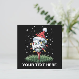 Personalised Golf Ball Christmas Tree Santa Hat  Invitation
