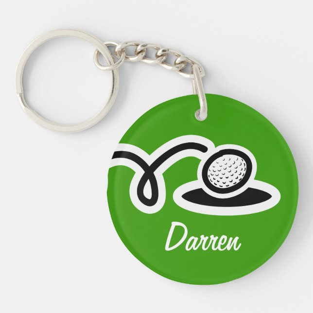 Personalised golf ball keychain with custom name (Front)