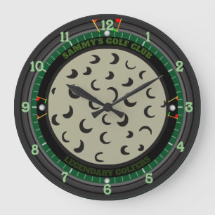 Personalised Golf Ball Large Clock