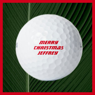 Personalised Golf Ball, Merry Christmas Balls